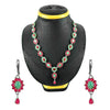 Natural Ruby Emerald 925 Sterling Silver Earrings Necklace Set
