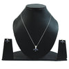 Natural Iolite Gemstone 925 Silver Earrings Necklace Set