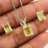 Elegant 925 Sterling Silver Lemon Topaz Earrings Pendant Jewelry Set