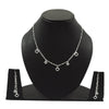 Classic Sterling Silver Heart Charm Earrings Necklace Set Perfect Gift for Her
