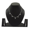 Classic Sterling Silver Heart Charm Earrings Necklace Set Perfect Gift for Her