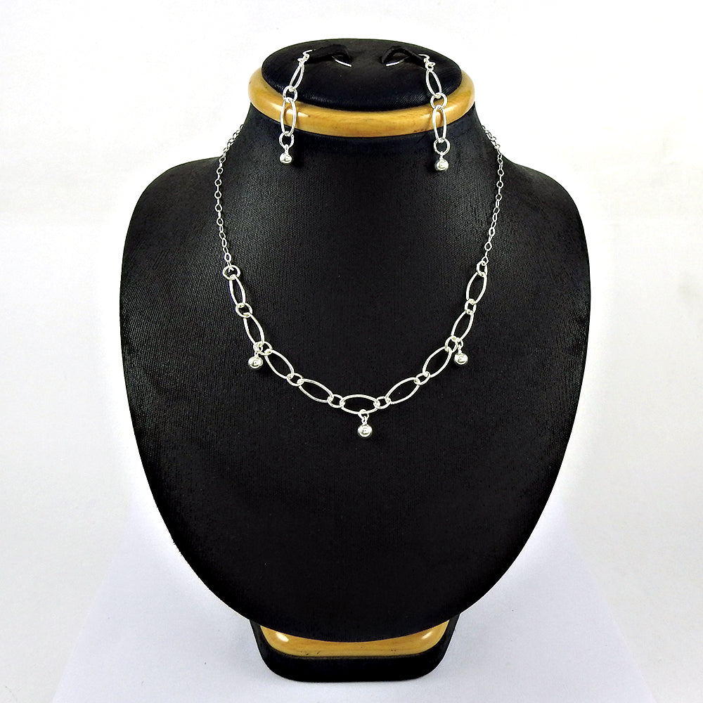 Dainty 925 Sterling Silver Necklace Earrings Effortless Elegance for Women