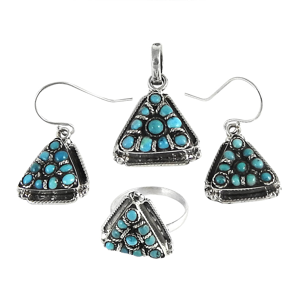 Handcrafted Sterling Silver Turquoise Jewelry Set A Touch of Nature’s Beauty