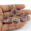 Exquisite Ruby Jewelry Set for Women 925 Sterling Silver Elegance