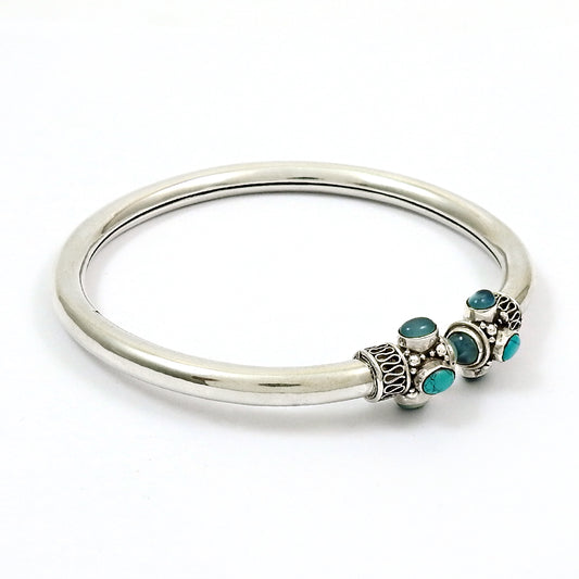 Turquoise Chalcedony Gemstone Delicate 925 Sterling Silver Anklets