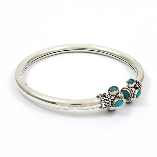 Turquoise Chalcedony Gemstone Delicate 925 Sterling Silver Anklets