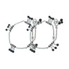 Boho Chic Oxidized Sterling Silver Anklets