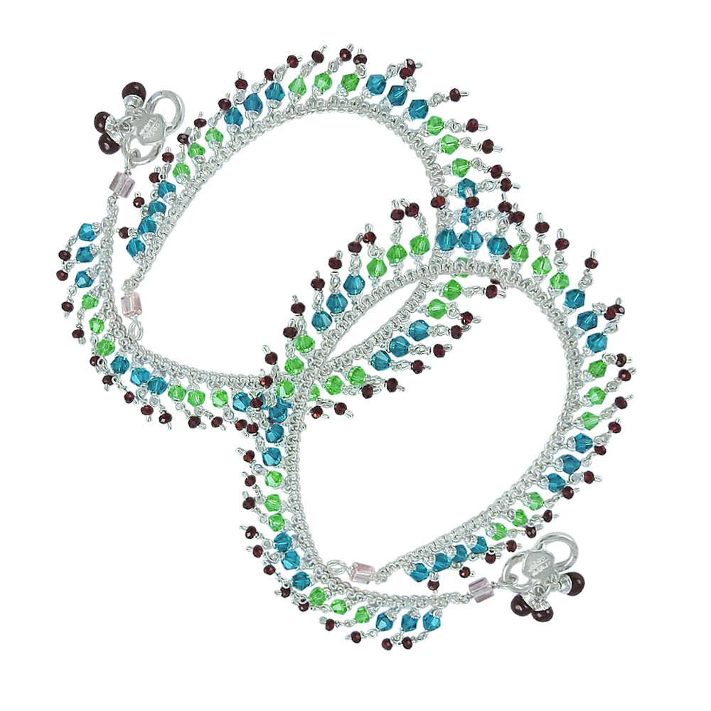 Oxidized Sterling Silver Chain Anklets