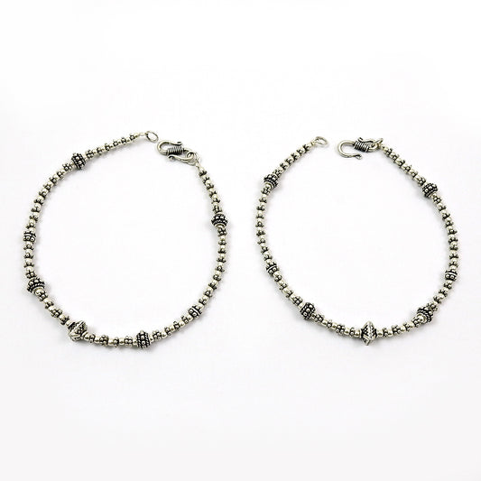 Solid 925 Sterling Silver Handcrafted Anklets Perfect for Daily Wear
