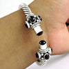 Natural Black Onyx Gemstone 925 Sterling Silver Cuff Bangle