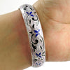 Solid 925 Sterling Silver Enamel Bangle Woman Gift Jewelry