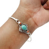 Oval Coral Gemstone Engagement Bezel Boho Trendy Artisan Bangle 925 Solid Silver