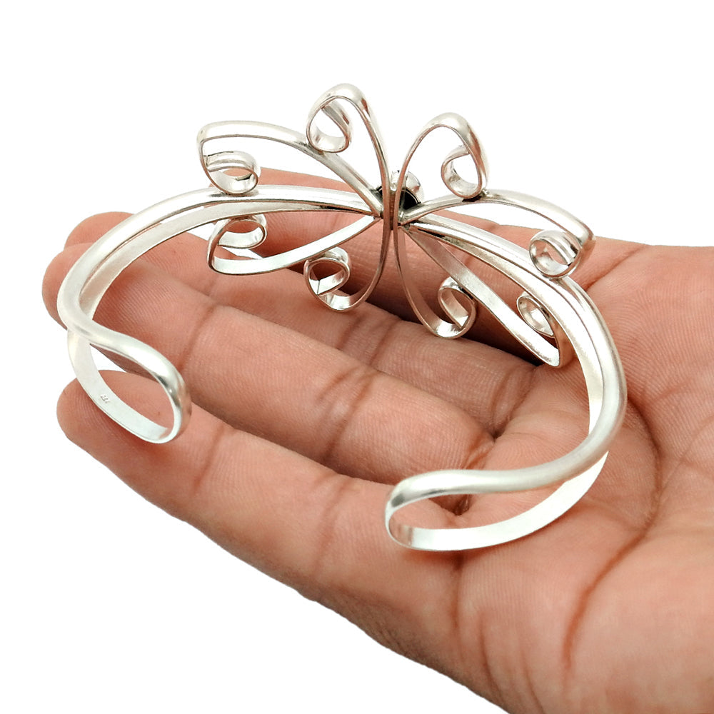 Sacral Chakra Carnelian Stone Solid Silver Flower Birthday Friend Gift Bangle