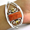 Natural Red Copper Turquoise Citrine Gemstone 925 Sterling Silver Bangle