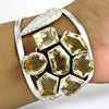 Solid 925 Sterling Silver Natural Citrine Gemstone Trendy Bangle