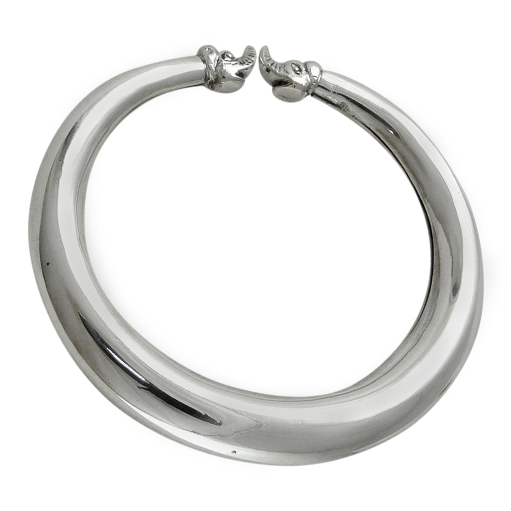 Solid 925 Sterling Silver Statement Bangle Jewelry