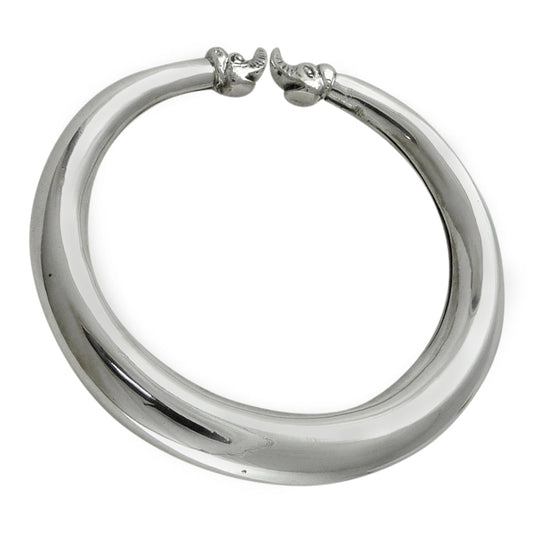 Solid 925 Sterling Silver Statement Bangle Jewelry