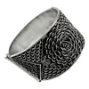 Solid 925 Sterling Oxidized Silver Designer Cuff Bangle