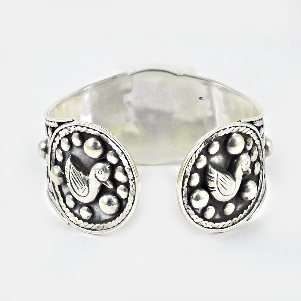 Elegant Solid 925 Sterling Oxidized Silver Handmade Bangle