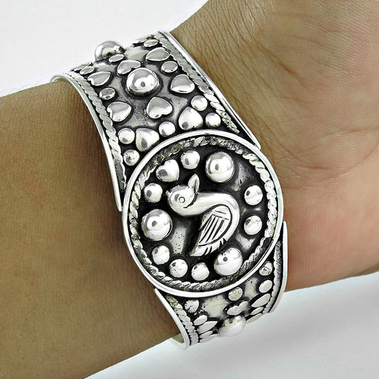 Elegant Solid 925 Sterling Oxidized Silver Handmade Bangle