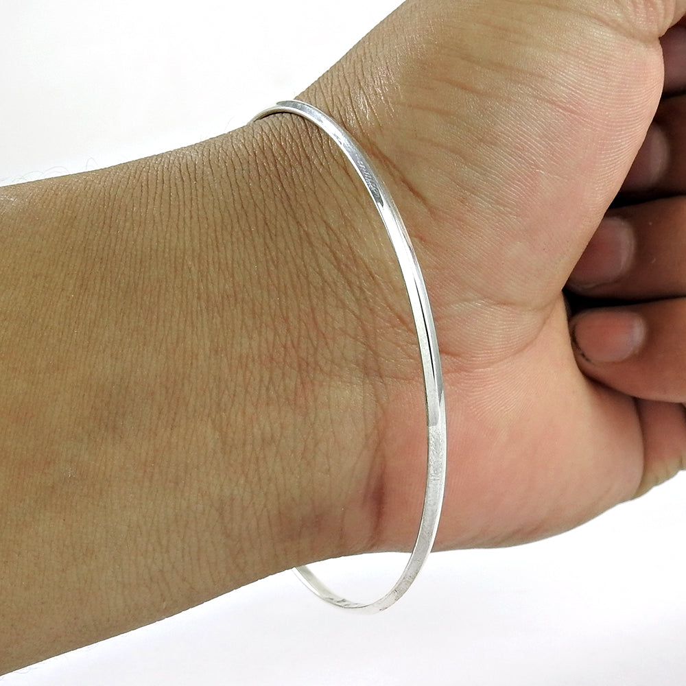 Solid 925 Sterling Silver Thin Bangle
