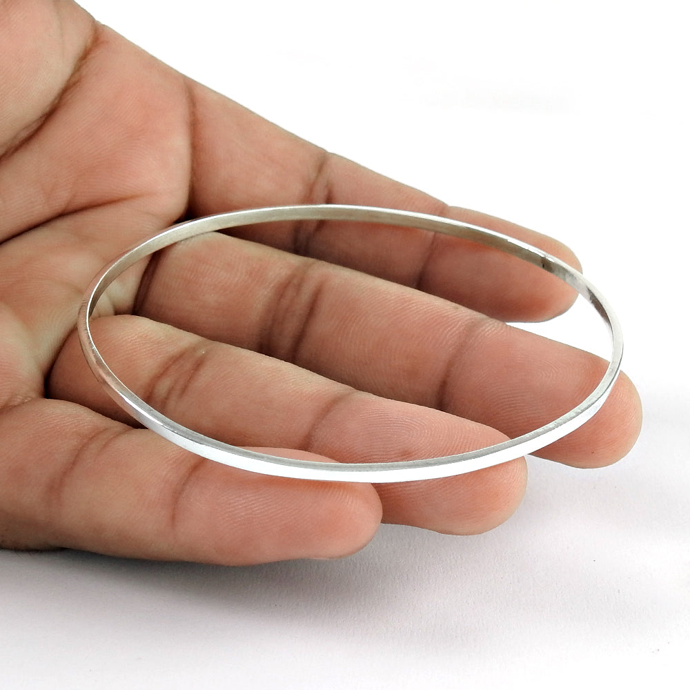 Handmade Solid 925 Sterling Silver Thin Bangle