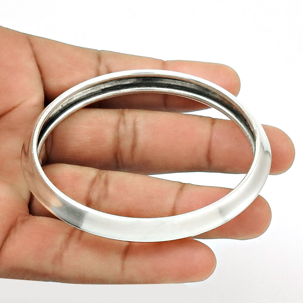 Solid 925 Silver Handmade Bangle Women Jewelry