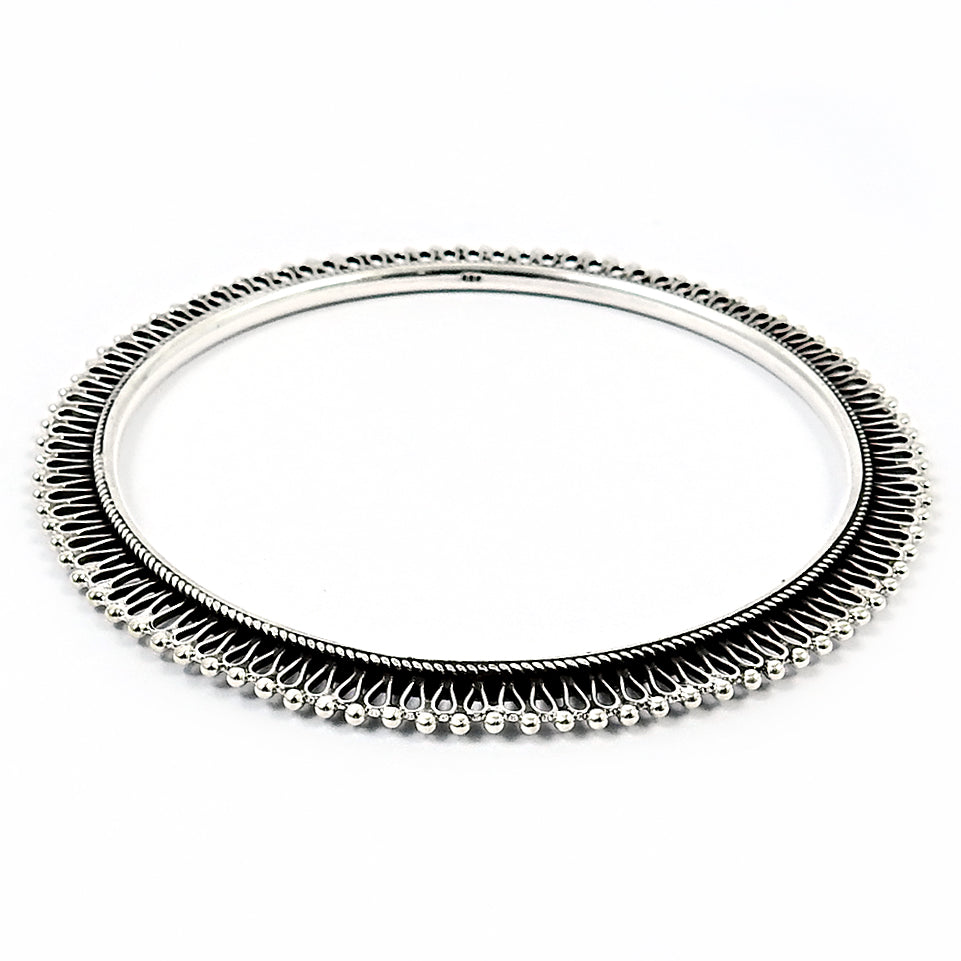 925 Sterling Solid Silver Cuff Bangle Women Jewelry