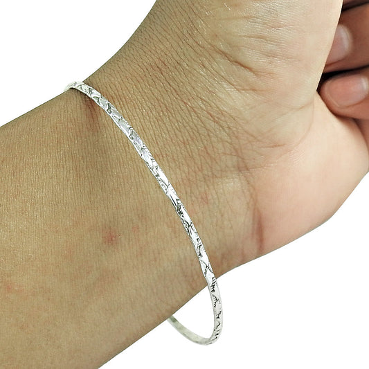 Elegant Solid 925 Sterling Silver Thin Bracelet