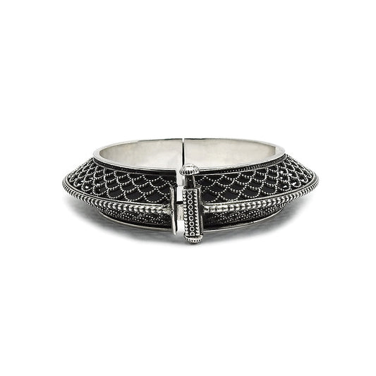 925 Sterling Oxidized Silver Artisan Bangle