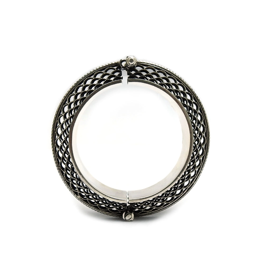 925 Sterling Oxidized Silver Artisan Bangle