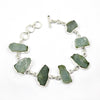 Birthday Gift Chain Rough Stone Bracelet 925 Silver Natural Prehnite X2