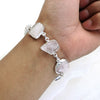 Natural Rose Quartz 925 Solid Silver Rough Stone Bracelet