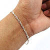 Pear Cubic Zirconia Stone 925 Solid Silver Bohemian Sister Chain Bezel Bracelet