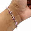 Marqoise Shape Ruby Cz Gemstone Jewelry 925 Solid Sterling Silver Bracelet