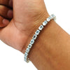 925 Solid Silver Oval Blue Topaz Gemstone Ethnic Chain Best Friend Gift Bracelet