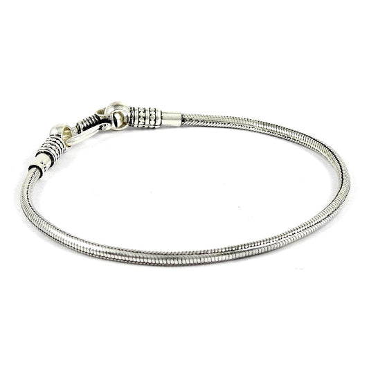 Solid 925 Sterling Silver Sbake Chain Bracelet