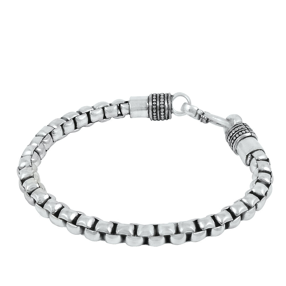 Genuine Solid 925 Sterling Silver Carbide Link Chain Bracelet