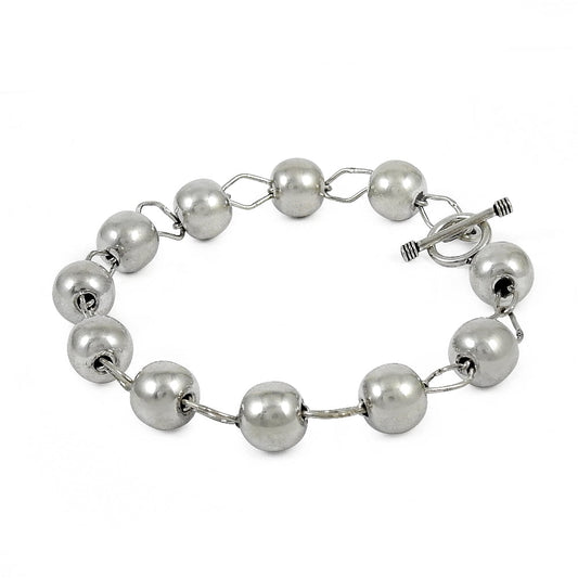 Solid 925 Sterling Silver Beads Bracelet For Women