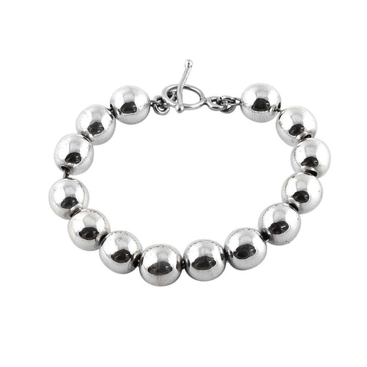 Solid 925 Sterling Silver Beaded Bracelet For Women Girls