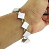 Solid Sterling Silver Square Link Bracelet