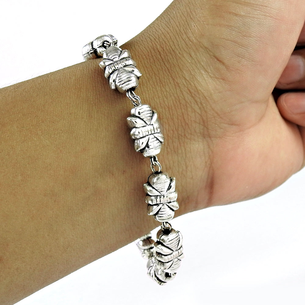 Elegant Solid 925 Sterling Silver Statement Bracelet Jewelry Gift