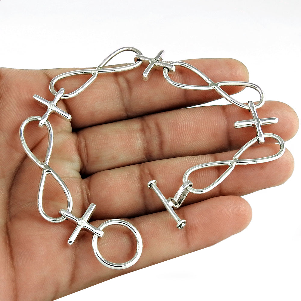 Solid 925 Sterling Silver Infinity Bracelet
