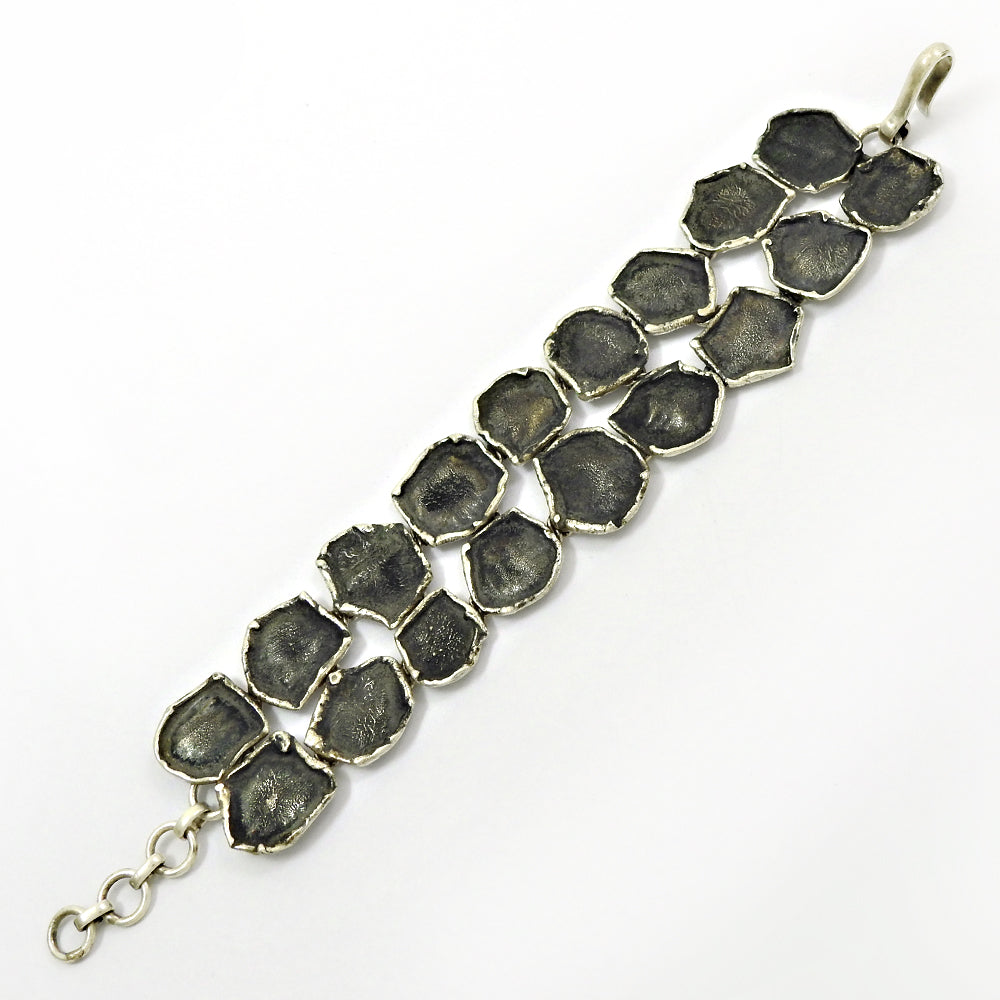Oxidized 925 Sterling Silver Wide Handmade Bracelet