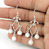 Solid 925 Silver Natural Pearl Earrings For Women Girls