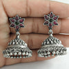 Round Garnet Gemstone August Vintage Dangle Mother New Earrings 925 Solid Silver