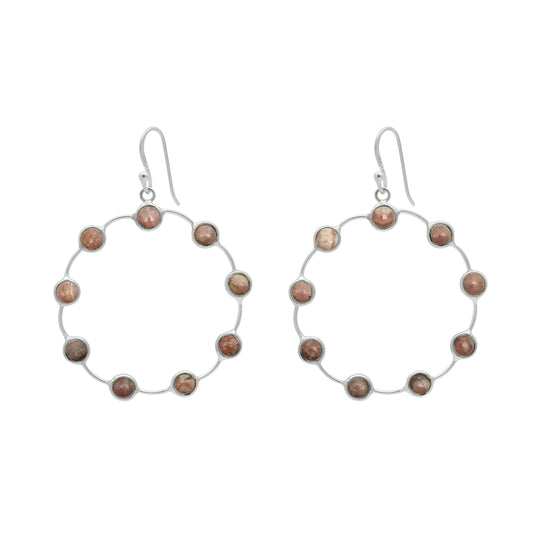 Gift For Her Rhodochrosite Gemstone Earrings 925 Sterling Silver Jewelry Ai4