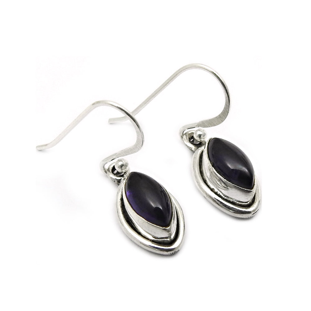 Natural Amethyst Gemstone 925 Sterling Silver Drop Dangle Earrings For Girls U3