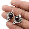 Garnet Stone Dangle Drop Root Chakra Trendy Ethnic Earrings 925 Sterling Silver
