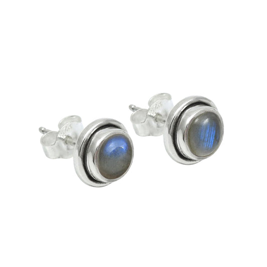 Natural Blue Labradorite Gemstone Stud Earring 925 Silver Jewelry Gift For Her